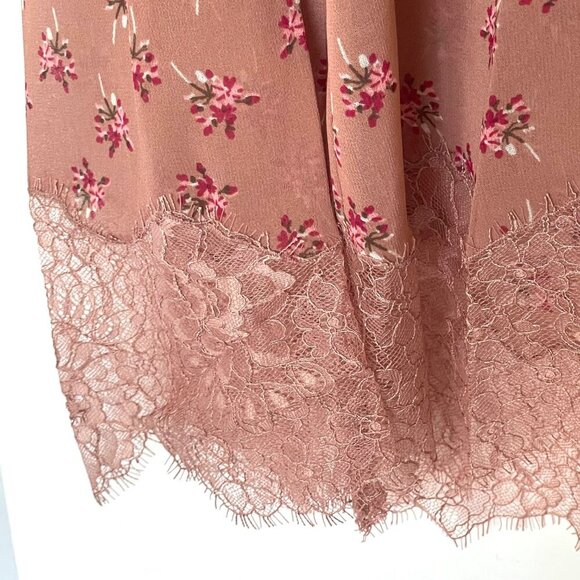 The Kooples Floral Beaded Lace Top Womens Small Pink Bell Sleeve Boho Blouse - Picture 8 of 12